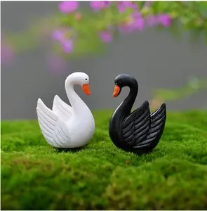 Artificial Mini Goose Animals Fairy Garden Miniatures Gnomes Terrariums Resin Craft Figurines Home Decoration Accessories
