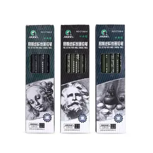 Maries Artist Charcoal Pencil 12 Piece Set, Medium Black Paper Handle Charcoal  Pencils for Drawing and Sketching 