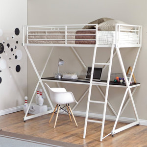 Cheap Modern School Dormitory Bedroom Furniture Metal <strong>Adult</strong> <strong>Loft</strong> <strong>Bed</strong> With Desk for Kids - Product Image 3