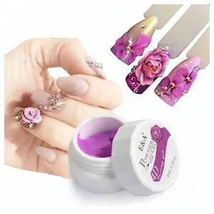 Ea Merek 24 Warna Seni Kuku Ukir Gel Rendam Gel Kualitas Tinggi Patung Kuku 3d 4d Miniatur Ukiran Uv Gel Nail Art