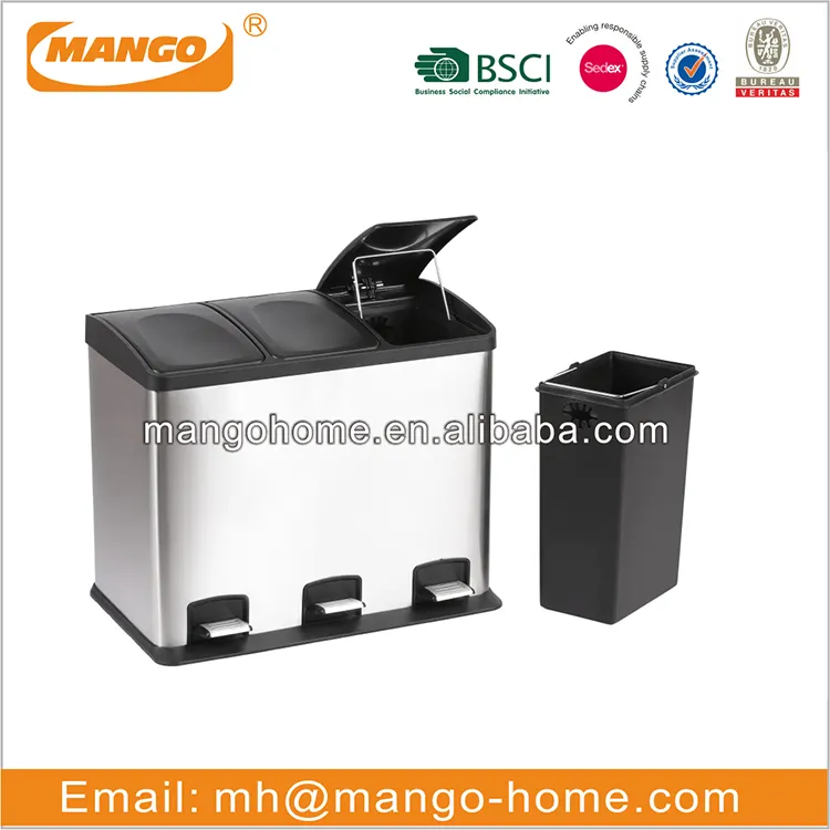 Household stainless steel kitchen cabinet sorting waste bin