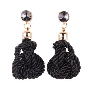 2025 Winter New Design Wine Red Color Beautiful Handmade Waved <strong>Knot</strong> <strong>Earrings</strong> for Women - Product Image 6