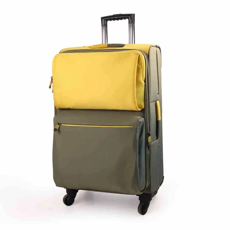 צהוב מזוודות 4 גלגלי עגלת בית ספר תיק לקידום