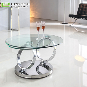 <span class=keywords><strong>Mesa</strong></span> de <span class=keywords><strong>Centro</strong></span> Convertible de Dos Niveles de Vidrio <span class=keywords><strong>Transparente</strong></span> con Base de Acero Inoxidable - Product Image 2