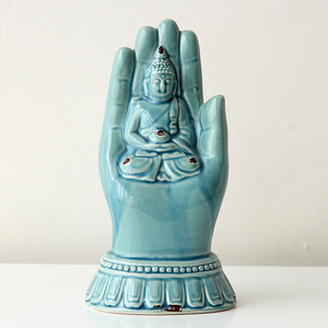 <span class=keywords><strong>Buda</strong></span> Sonriente de Cerámica Hecho a Mano para Decoración del Hogar - Product Image 4