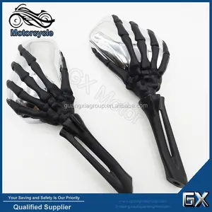 Mới Thiết Kế Xe Máy Skull Finger Chiếu Hậu Gương Phổ Side Gương CNC Trở Lại Up Gương