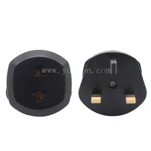 China manufacturer supply us eu to uk british travel plug fused adapter with usa euro socket