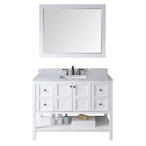 North American Open Space <strong>Towel</strong> <strong>Storage</strong> <strong>Cabinet</strong> Wood Frame <strong>Bathroom</strong> Furniture <strong>Cabinet</strong> and Framed Mirror - Product Image 4