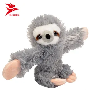 Cute novelty plush sloth dog frog elephant monkey turtle animal bracelet with rubber