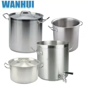 Large Loading Packing Heavy Duty Commercial Stainless Steel 304 Big Stock Pot