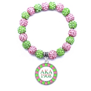 Fatti a mano di Perline Elastico Sorority Fraternità Lettere Greche SGRHO Segno Sigma Gamma Rho ZETA Clover <span class=keywords><strong>Bracciali</strong></span> - Product Image 5