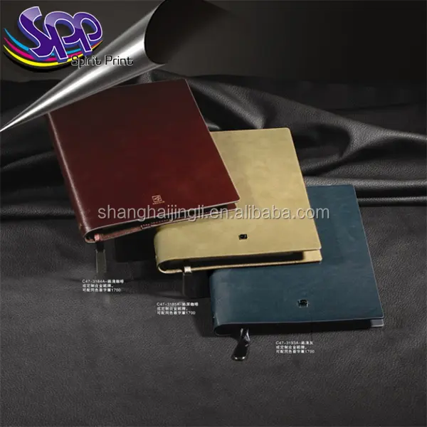 Oro pu leather paper suppliers, Cubierta del cuaderno cuaderno de la lechería de trabajo servicio de imprenta