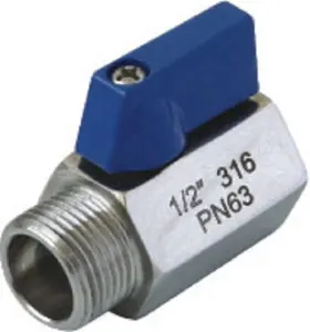 Aluminum handle male to female mini cf8m ball valve