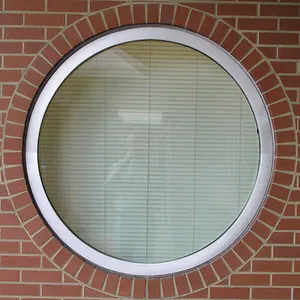 Fenêtre ronde en aluminium, 6 pièces, garantie 10 ans en cas de chaleur fixe, moderne, circulaire
