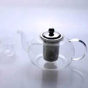 Popüler avrupa tarzı 1000ml borosilikat cam çay demlik 2 bardak seti