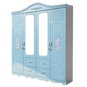 Zizhizhiqu — armoire en bois à personnaliser, 4 portes, 500mm de largeur, pour enfants du moyen-orient, divers couleurs de garde-robe en plastique PVC - Product Image 1