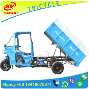 Volquete hidráulico de <span class=keywords><strong>Tres</strong></span> Ruedas triciclo De Carga Triciclo con elevación de inflexión del sistema de Recolección de Basura - Product Image 1