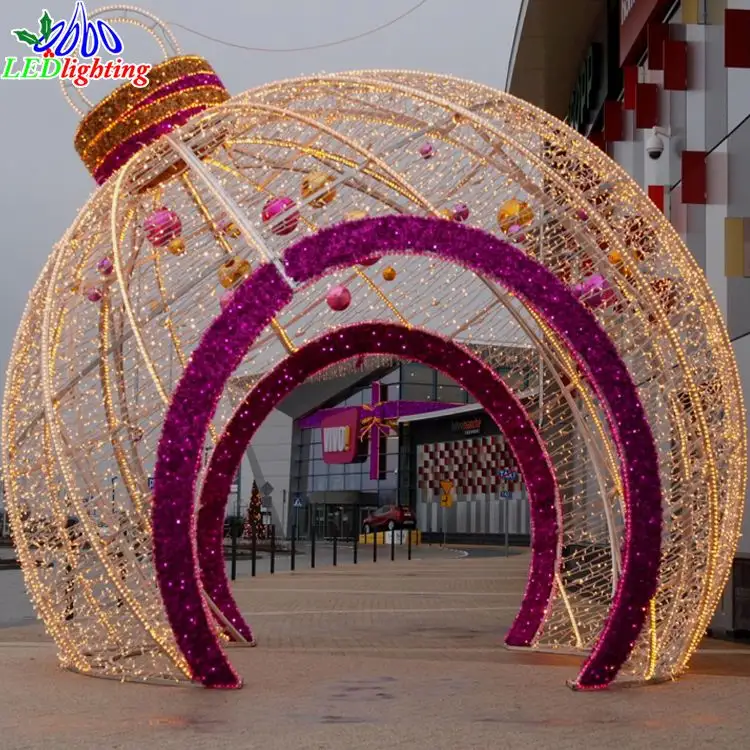 Events and wedding decoration LED giant big outdoor christmas ball 3D motif light