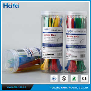 Haitai Fabricante OEM Value Pack Serie 100% Cable de Nylon PA66 Lazos Con la Etiqueta Engomada - Product Image 1