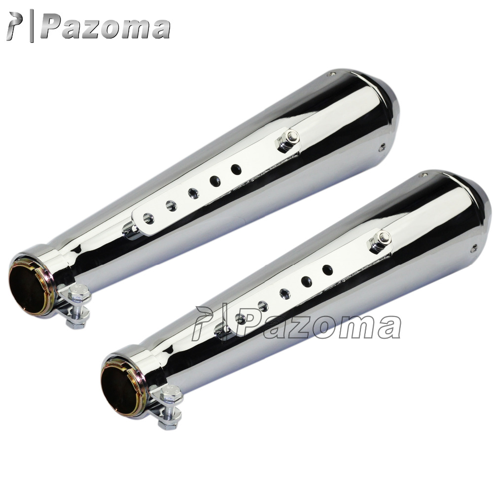 Pazoma Серебряный Универсальный мотоциклетный глушитель выхлопных газов на заказ, измельчитель, поплавок, мотоциклы Cafe racer