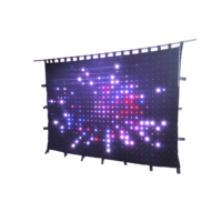 P18cm P20cm Esnek LED Video Perde Kumaş Ekran Görüntüsü DMX512 Işın Lambaları IP54 Dereceli RGB Duvar Arka Plan Aydınlatması için