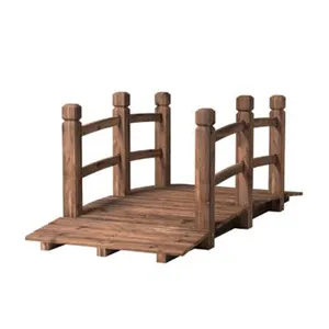 Houten Brug 5' Stained Afwerking Decoratieve Massief Houten Vijver Brug