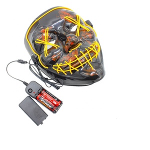 Halloween Costume Đảng Trang Trí Phụ Kiện Creepy Nhựa Phát Sáng 4 Chế Độ LED Mặt Nạ - Product Image 2