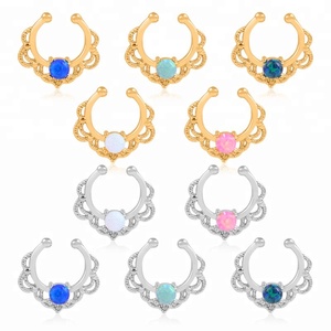 无料サンプルフープオパールセプタム鼻リング - Product Image 1