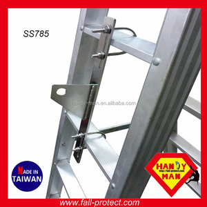 Système de ligne de vie verticale en acier inoxydable 304, point d'ancrage d'échelle avec goupilles en U de 5/16 po de diamètre, base de 248x50 mm - Product Image 3