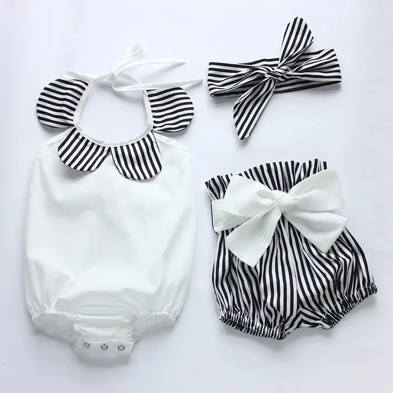 Groothandel Hot Selling Fashion Zomer Baby Romper Pak Koele Katoenen Korte Mouwen Baby Meisje Romper Set