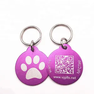 China manufacturer dog name pet tag business gift anodized aluminum round vj support oem customized