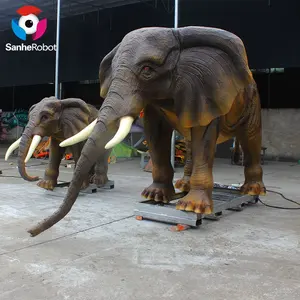 חיצוני גן גדול animatronic ממולא בעלי החיים חיים גודל פיל פסלי