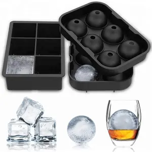 BHD Hot Sale Round BPA Free Ice Making Spheres Mold Ice Cube Maker Tray Silicone Ice Ball Mold for Whiskey