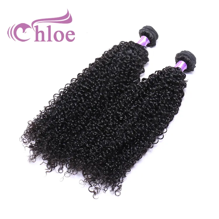クロエの新しいスタイル4cアフロキンキーカーリー人間の髪の織り方、迅速な配送、ピュビックキンキーかぎ針編みの髪