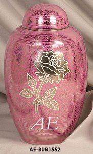 Urna de cremación de latón Rosa lavanda, hermoso estilo americano, Homenaje funerario conmemorativo para adultos para cenizas humanas - Product Image 4