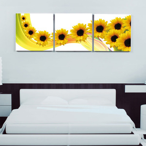 Pintado <span class=keywords><strong>a</strong></span> <span class=keywords><strong>mano</strong></span> Lienzo de Pared Moderna de la Pintura Al Óleo de girasol amarillo Mofang - Product Image 1