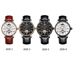 Montre pour homme, <span class=keywords><strong>mouvement</strong></span> <span class=keywords><strong>automatique</strong></span> avec Tourbillon et Phase de lune, mécanique, en cuir - Product Image 2