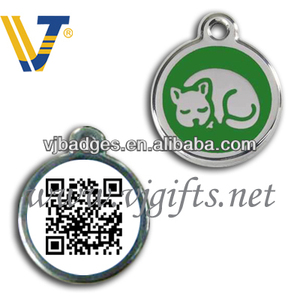 De moda la costumbre baratos código qr etiquetas de perro/etiqueta de perro collar para <span class=keywords><strong>los</strong></span> hombres - Product Image 1