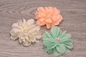 Vieira colmena bailarina gasa del pétalo flores con Crystal Button Spark Rhinestone botones bebé vendas <span class=keywords><strong>de</strong></span> la flor - Product Image 3