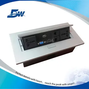 BW Pop Up Desk Connection Panel/Table Socket With Stainless Steel Cover