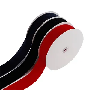 Оптовая Продажа хорошего качества 3 мм-50 мм односторонняя шелковая лента, неэластичная нейлоновая бархатная лента для аксессуаров для одежды