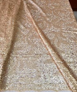 Bán Buôn Vàng Vải Tuyn Vải Với Tất Cả Các Hơn Sequin Ren Thêu Vải Cho Ăn Mặc Hoặc Quần Áo, Hot Bán Cổ Phiếu Rất Nhiều Vải - Product Image 2