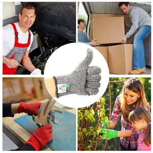 Guantes de muñeca tejidos HPPE de alto rendimiento CE Nivel 5 resistentes a cortes para trabajo en el patio al aire libre cocina y protección de manos certificado En388 - Product Image 2