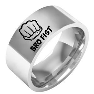 Anillo de Dedo de Acero Inoxidable Ancho para Hombre, Estilo Cool, Amistad, Puño, Titanio - Product Image 1
