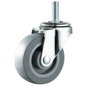 New Material Screw Stem Light Duty TPR Furniture Caster Wheel Swivel No Bearing Thermoplastic Rubber Wheel