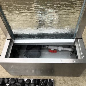 Free Standing <strong>Indoor</strong> Outdoor Glass <strong>Waterfall</strong> Fountains with Warm White LED <strong>Light</strong> - Product Image 4