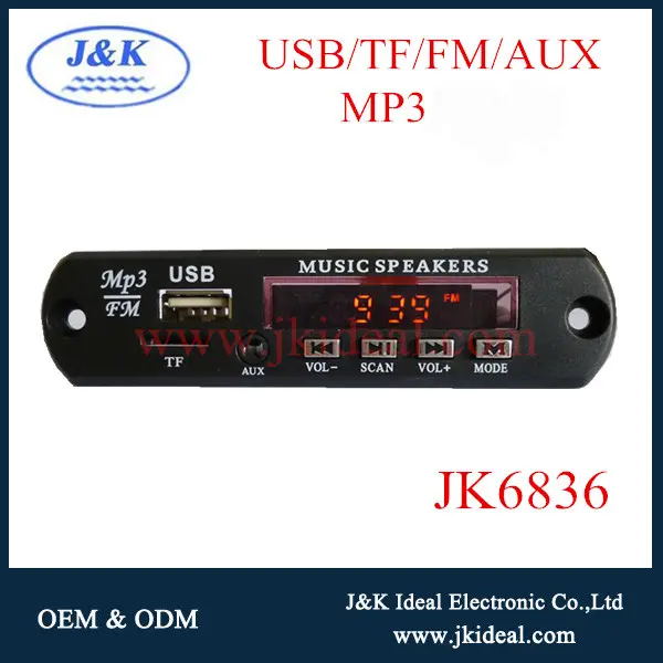 jk6836 최적의 가격 USB TF 카드 MP3 디코더 회로 라디오 플레이어를 갖춘