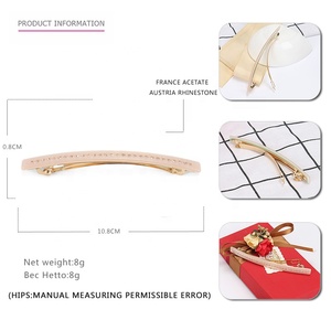 Kẹp Tóc Hình Chữ Nhật Mới Kẹp Tóc Pháp Acetate Được Trang Trí Bằng Một Dòng Kẹp Tóc Pha Lê Áo - Product Image 3