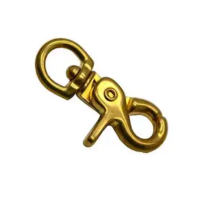 Fermoirs mousquetons ovales en laiton massif, clips pivotants à déclenchement rapide, finition électrolytique, modèle DP-249B - Product Image 4