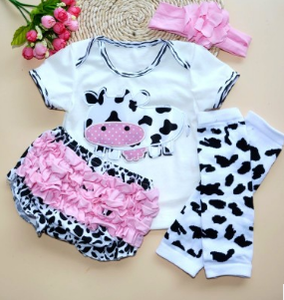 Vestiti del bambino set baby girl pagliaccetto fascia tutu skirt 4 pz vestiti appena nati bambini abiti - Product Image 3